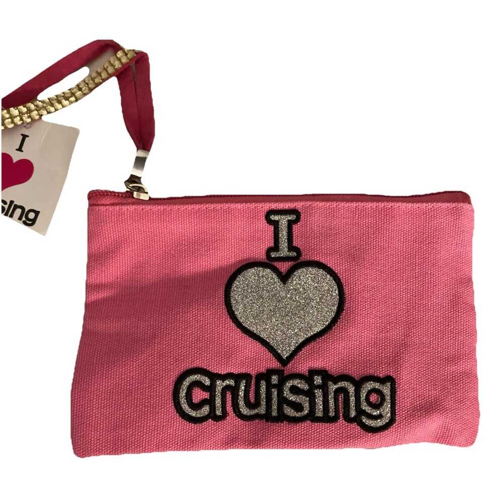 NWT ‘I Love Cruising’ Pink Bling Wristlet